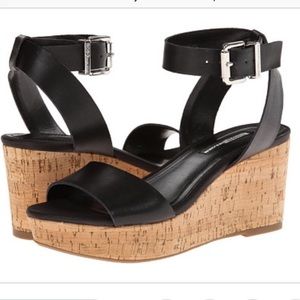 BCBGeneration Fiji Black Leather/Cork Sandal
